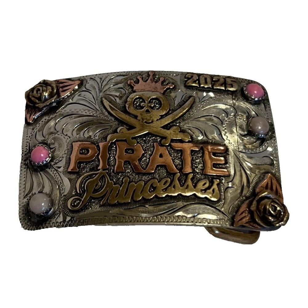 Rowdy Rose Pirate Princess Belt Buckle 2025 Western Cowgirl Skull Custom Pink